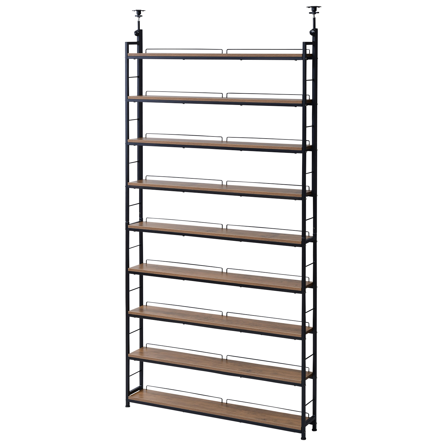 山善（YAMAZEN） 本棚 薄型 頑丈 突っ張りラック 棚 幅101 9段 大容量