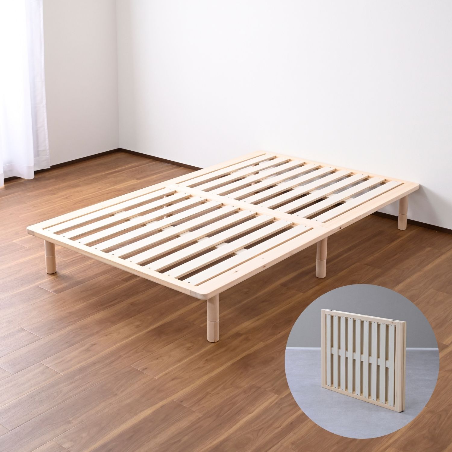 山善（YAMAZEN） ベッド セミダブル すのこベッド ベッドフレーム 組立