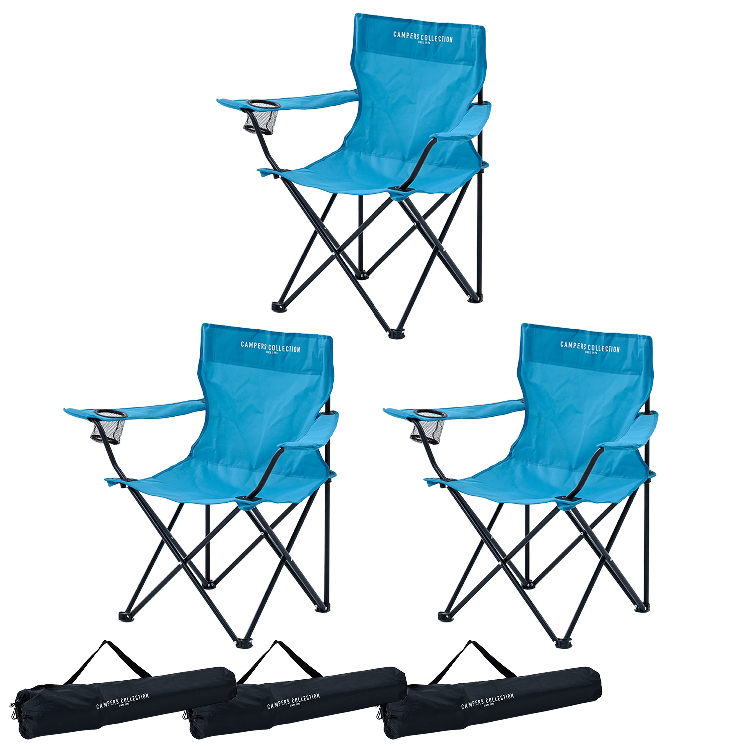 山善（YAMAZEN） アウトドアチェア 3脚セット 軽量 折りたたみ