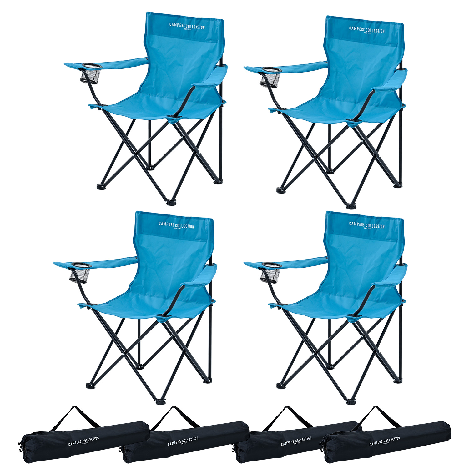 山善（YAMAZEN） アウトドアチェア 4脚セット 軽量 折りたたみ