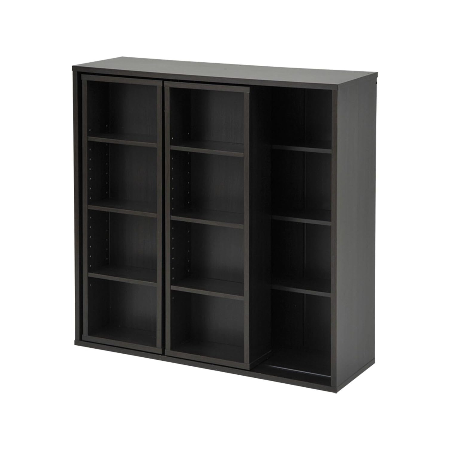 山善（YAMAZEN） 本棚 大容量 スライド本棚 ダブルスライド 幅90 奥行