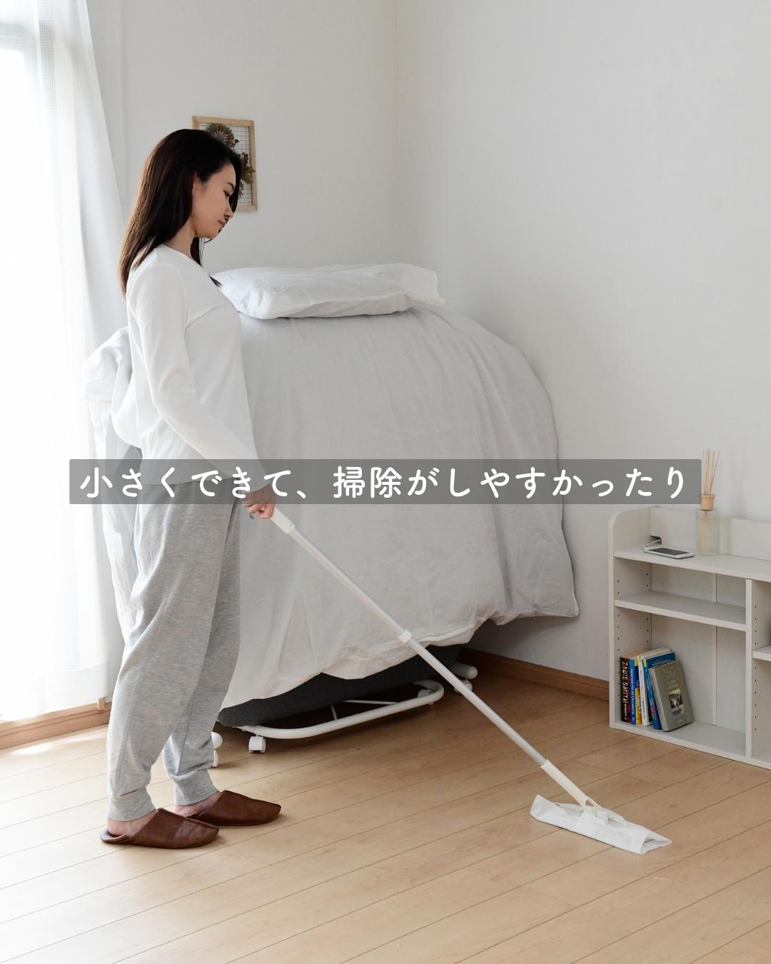 山善（YAMAZEN） 折りたたみベッド シングル ハイタイプ 組み立て簡単