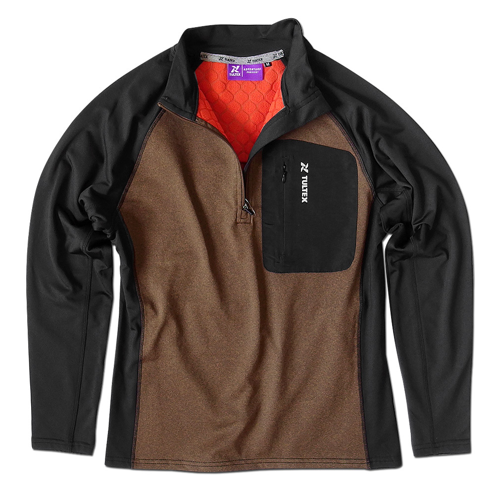 TULTEX（タルテックス） ハーフジップ ロンT フリース裏地 ハイネック