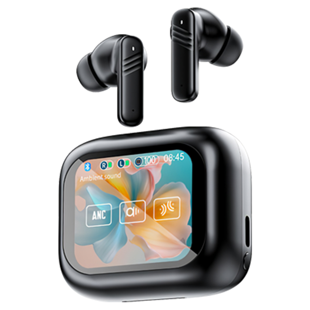 ワイヤレスイヤホン Bluetooth イヤホン 2.01インチ大画面 ANC ENC