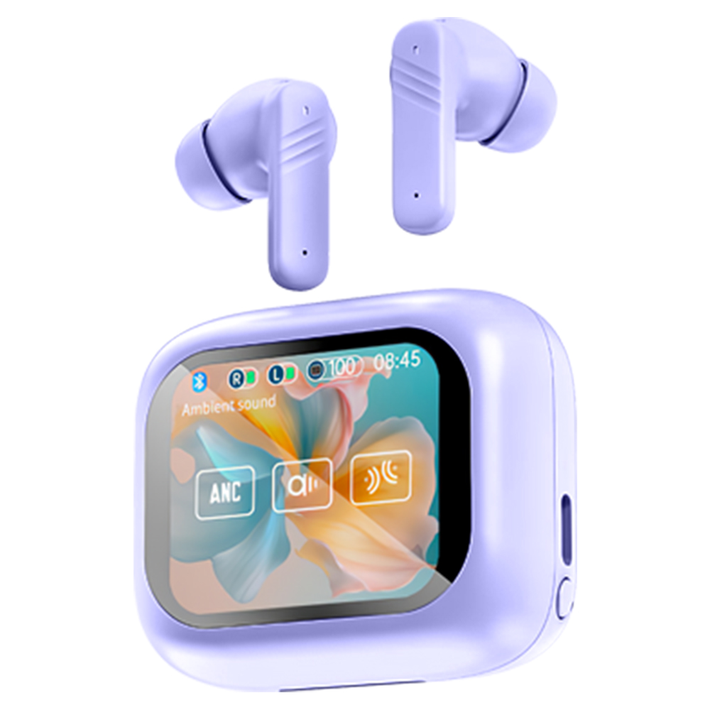 ワイヤレスイヤホン Bluetooth イヤホン 2.01インチ大画面 ANC ENC