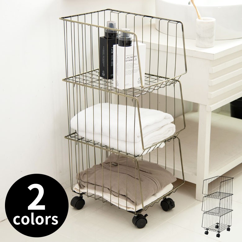 ラック 3段 ワゴン スチール製 キッチンワゴン キャスター付き