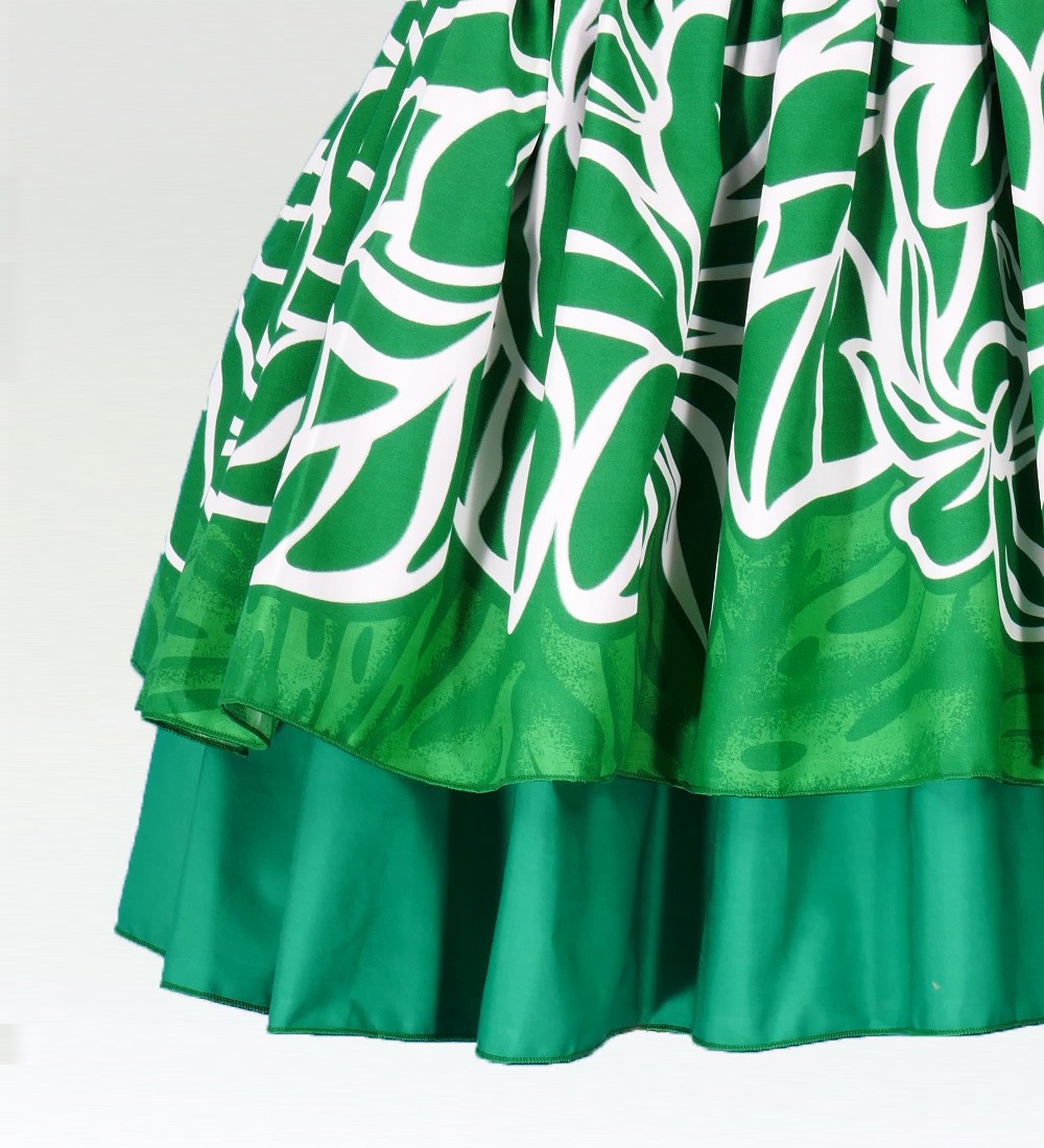 フラダンス ケイキ リバーシブル パウスカート キッズ グリーン M