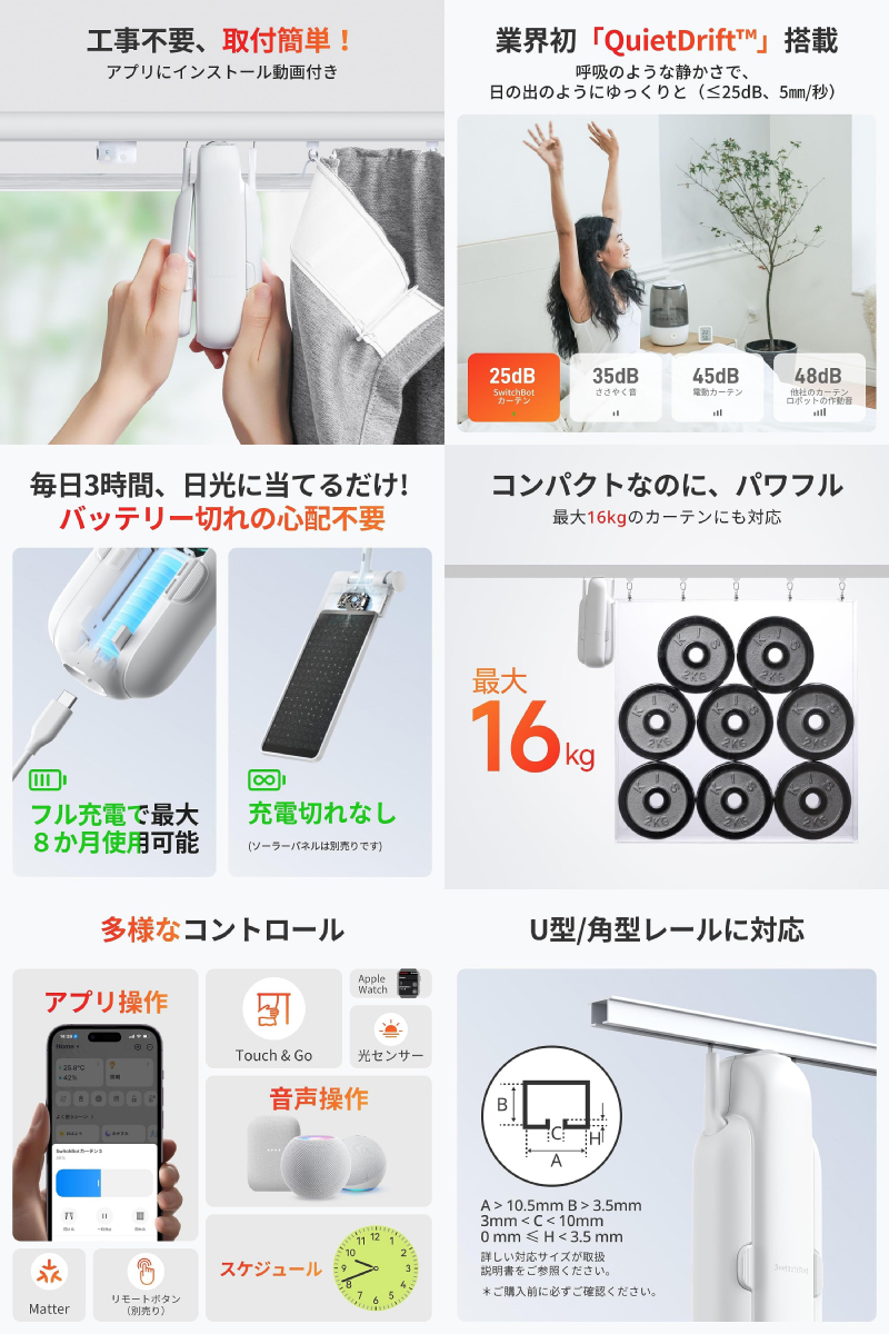 SwitchBot（スイッチボット） カーテン開閉セット ハブミニ HubMini