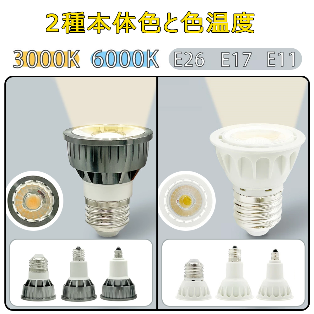 LEDハロゲン電球 LED電球 調光器対応 E11 E17 E26 スポットライト 60w