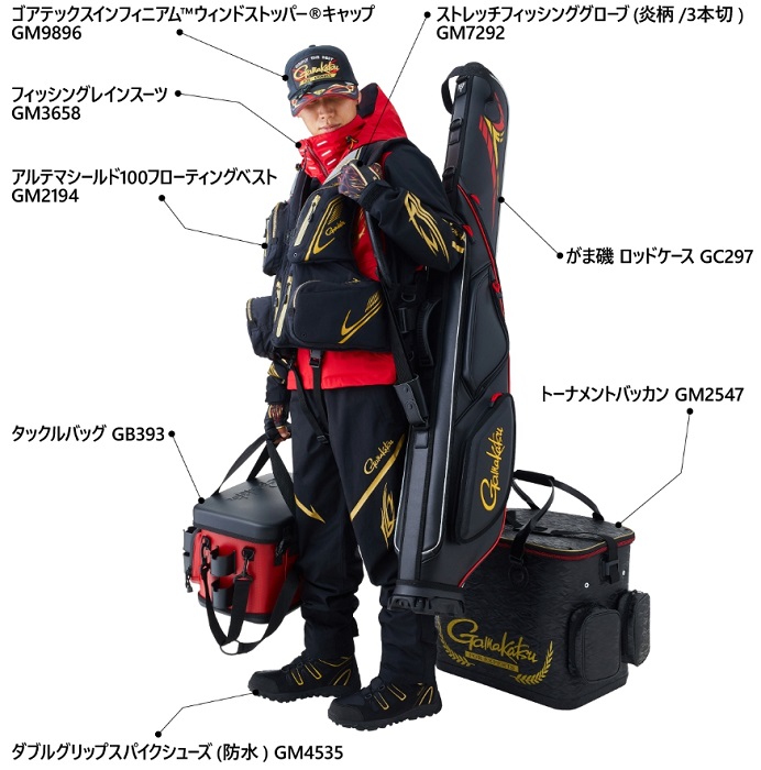 Gamakatsu（がまかつ） フィッシングレインスーツ GM-3658 レッド