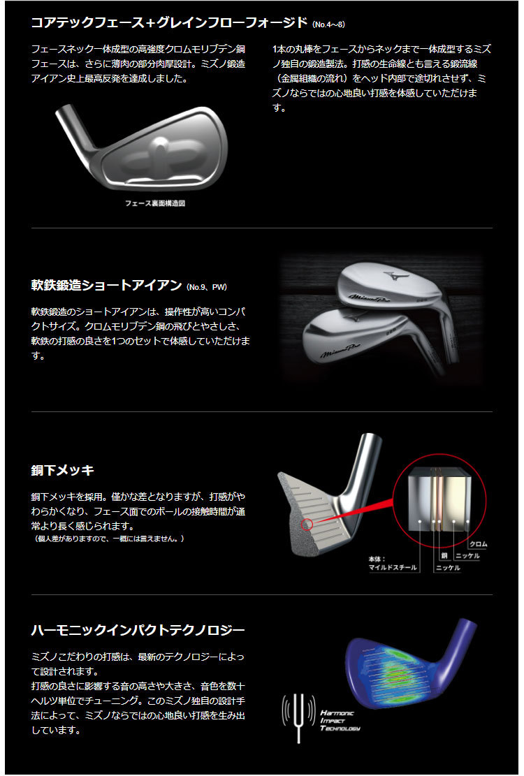MIZUNO（ミズノ） ゴルフ Mizuno Pro ミズノプロ 225 アイアンセット 6