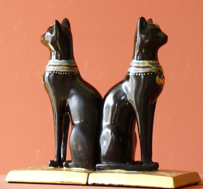 送料無料 バステト エジプト 猫神2点セット 猫神 左右セット