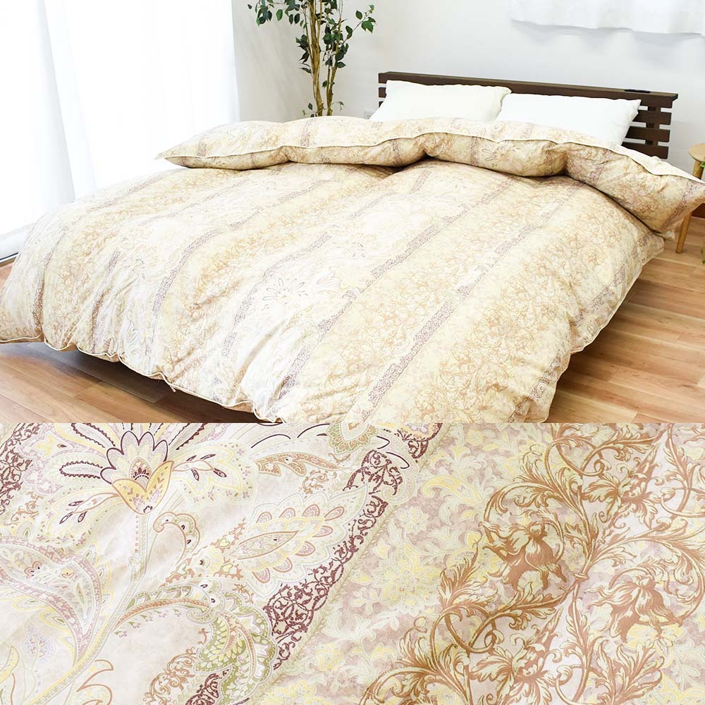 羽毛布団 ダブル 暖かい布団 ポーランド産ダウン93％ 1.7kg 2層キルト