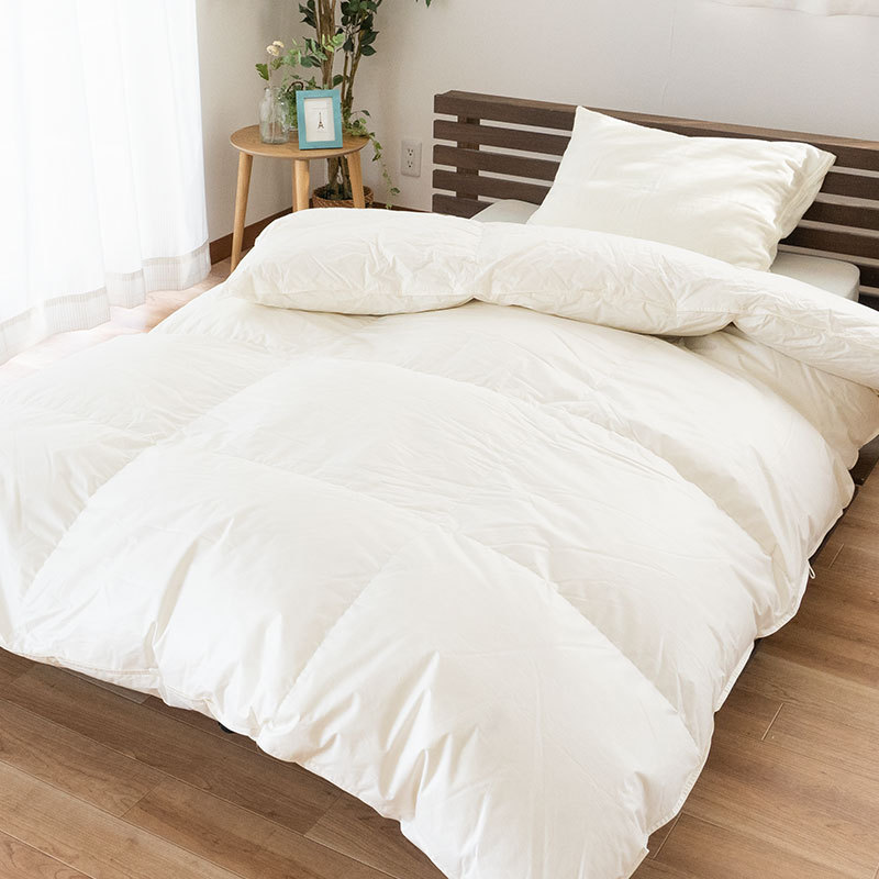 羽毛布団 シングル ダウン70％ 日本製 防炎 燃えにくい 立体キルト