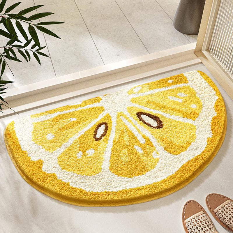 玄関マット バスマット 半円 ファッション 果物柄 キウイ 滑り止め