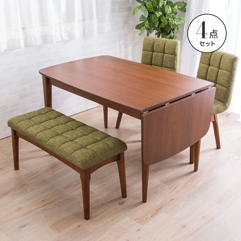 MINT 伸長式ダイニングテーブル4点セット ダイニングテーブル幅120