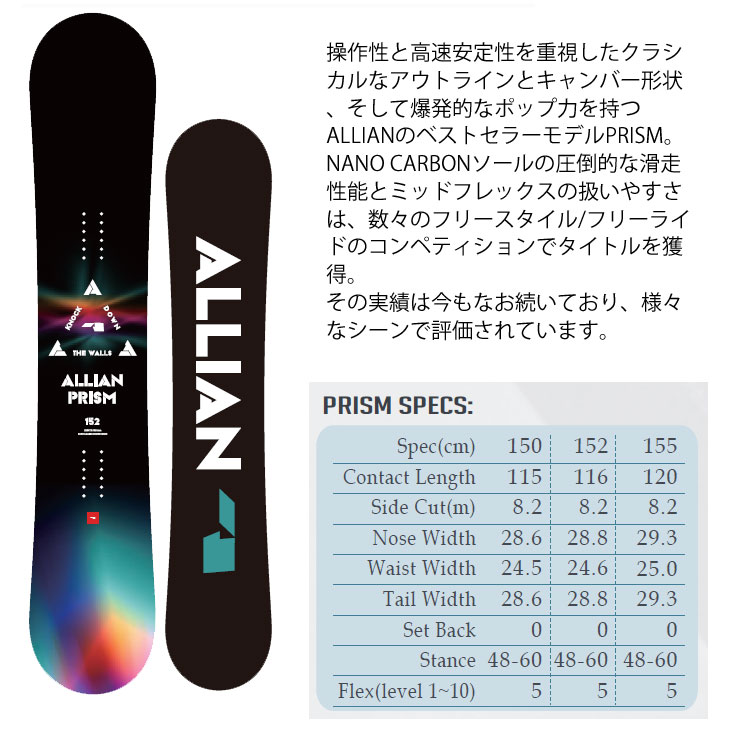 SIMS 22-23 ALLIAN アライアン 【PRISM プリズム 】スノーボード 板