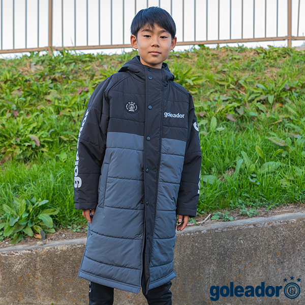 goleador（ゴレアドール） 中綿バイカラー JR ロングベンチコート