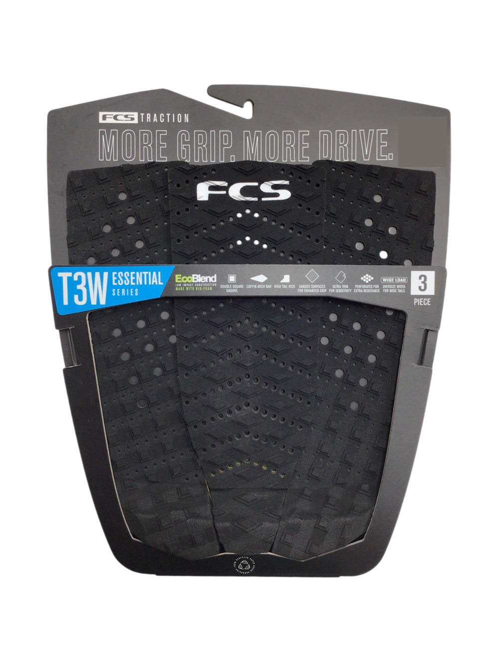 FCS サーフィン デッキパッド サーフボード FCS T-3W ワイド 3ピース