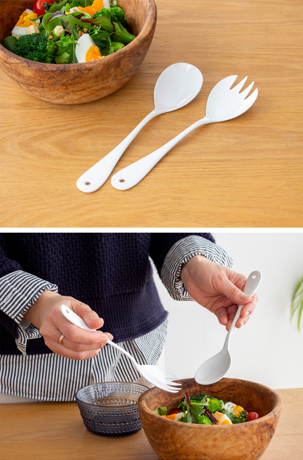 サラダスプーン サラダサーバー 琺瑯 ホーロー カトラリー Blanc