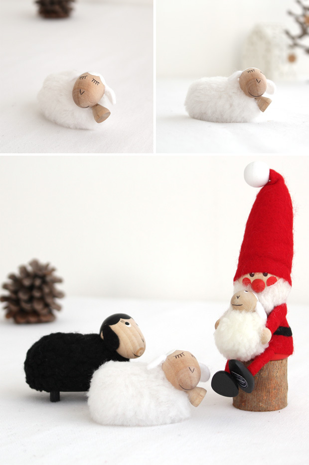 ノルディカニッセ 白羊 中 NORDIKA nisse クリスマス 雑貨 木製 人形