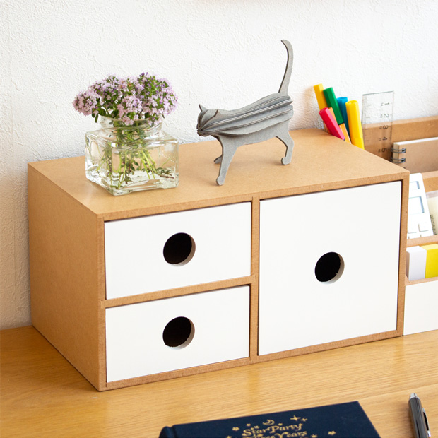 3/8はポイント10倍／ 卓上チェスト 木製 白 卓上収納 小物入れ