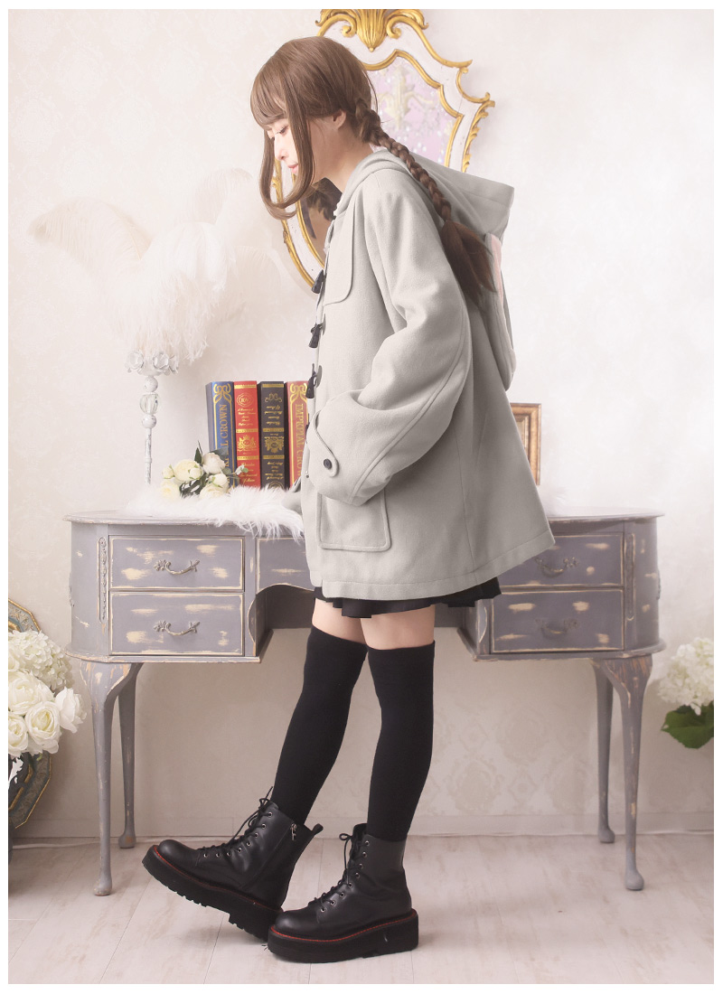 裏起毛アニマルダッフルコート|Favoriteオリジナル 動物 ねこ うさぎ