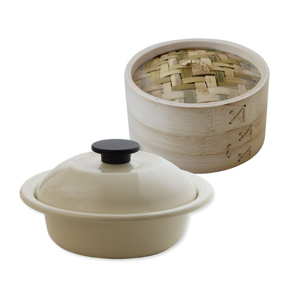 野田琺瑯ココナベせいろ（蒸篭 蒸籠 セイロ 蒸し料理 せいろ蒸し 一人