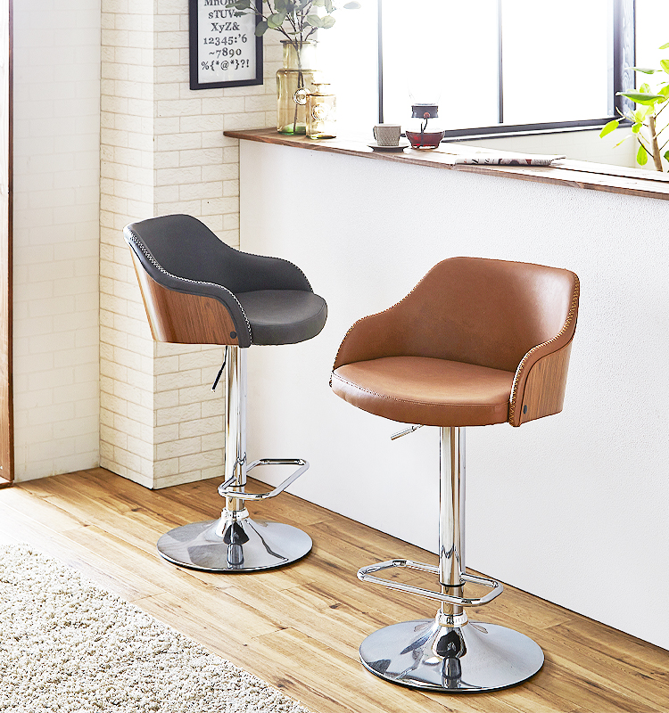 カウンターチェア バーチェア ハイチェア おしゃれ 北欧 背もたれ付き
