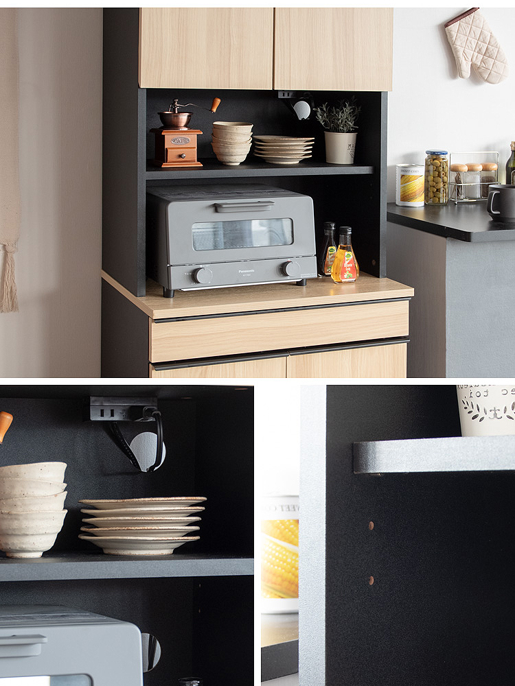 ゴミ箱付きレンジ台 キッチンラック ゴミ箱 ごみ箱 45リットル 45l