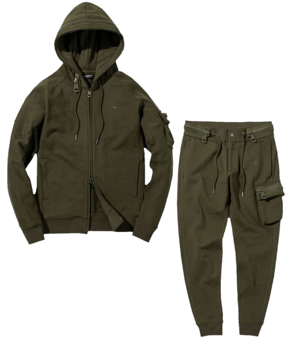 1PIU1UGUALE3 RELAX セットアップ メンズ ビッグファスナーカーゴ