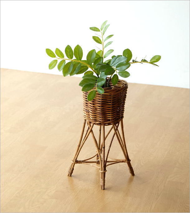 鉢カバー おしゃれ ラタン プランターカバー 花台 フラワースタンド