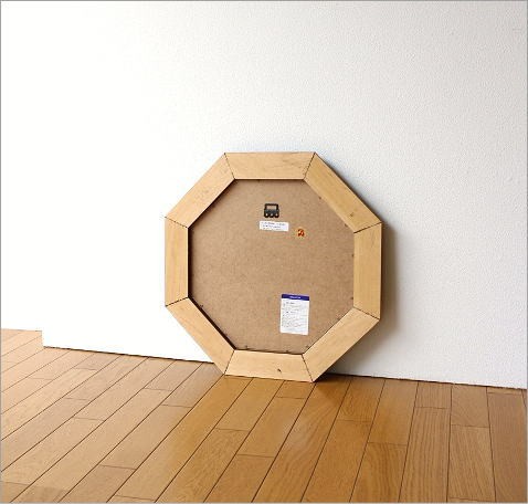 八角鏡 壁掛けミラー ウォールミラー アンティーク クラシック 木製