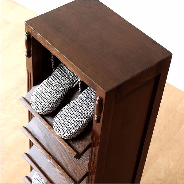 スリッパラック 木製 アンティーク レトロ 5段 5足 おしゃれ タワー