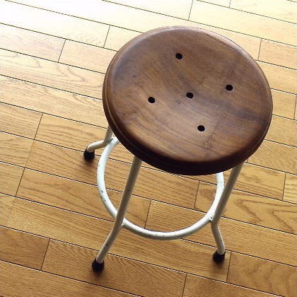 ハイスツール 木製 アイアン 椅子 カウンターチェア レトロ 高さ50cm