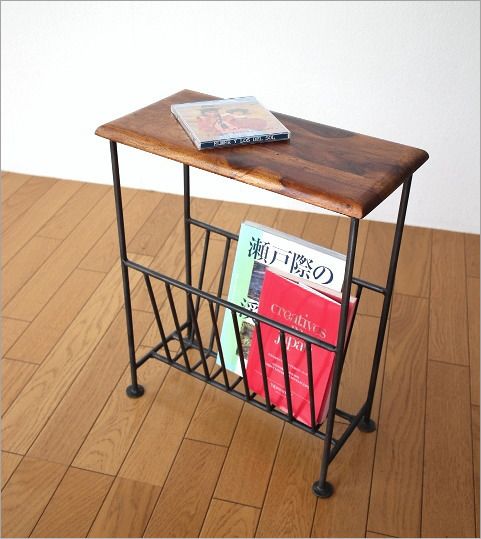 マガジンラック 木製 おしゃれ スリム マガジンスタンド ソファサイド