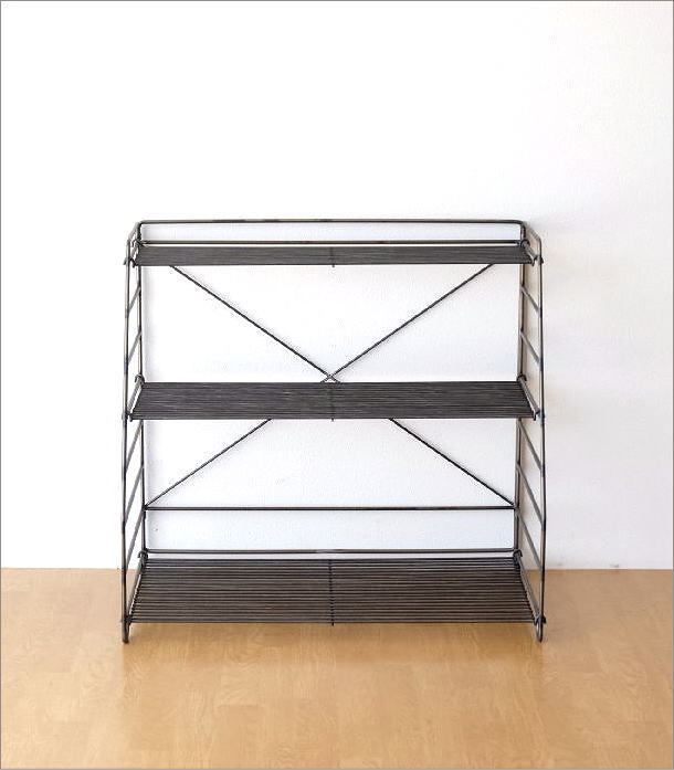 棚 シェルフ アイアン 3段 収納棚 オープンシェルフ フラワーラック