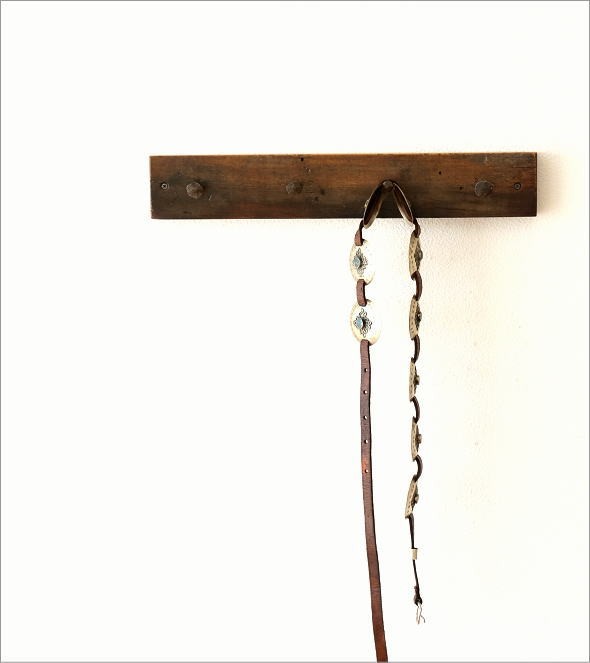 フック 壁掛け 4連 アンティーク 木製 古木 ウォールフック 玄関 帽子