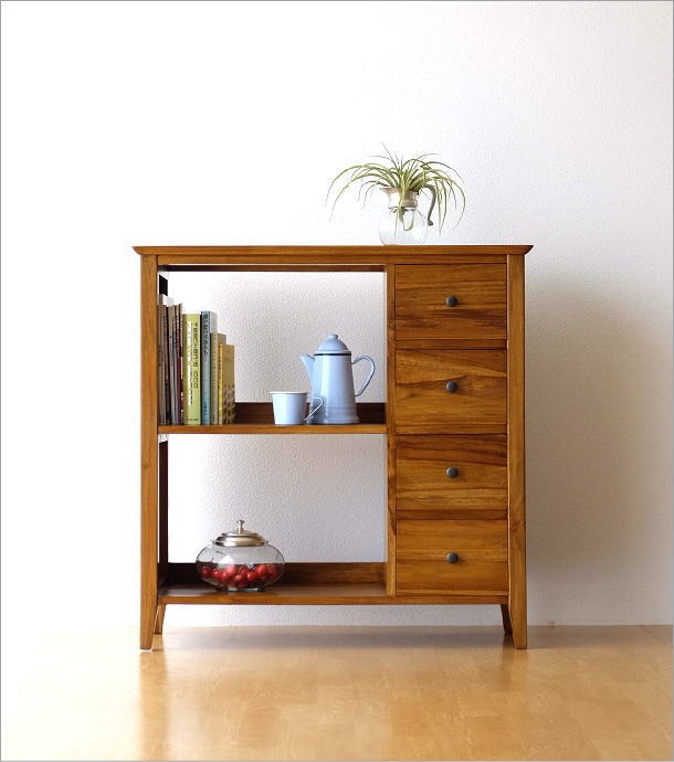 本棚 オープンシェルフ サイドボード リビングボード 飾り棚 引き出し