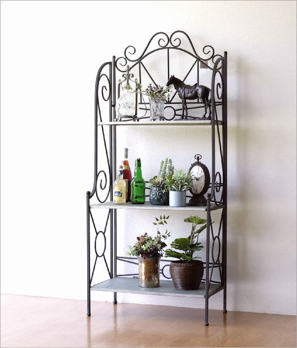 棚 シェルフ ラック 3段 アイアン 本棚 収納棚 シャビー おしゃれ