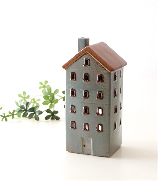 キャンドルホルダー 家 おうち ハウス 陶器 キャンドルハウス