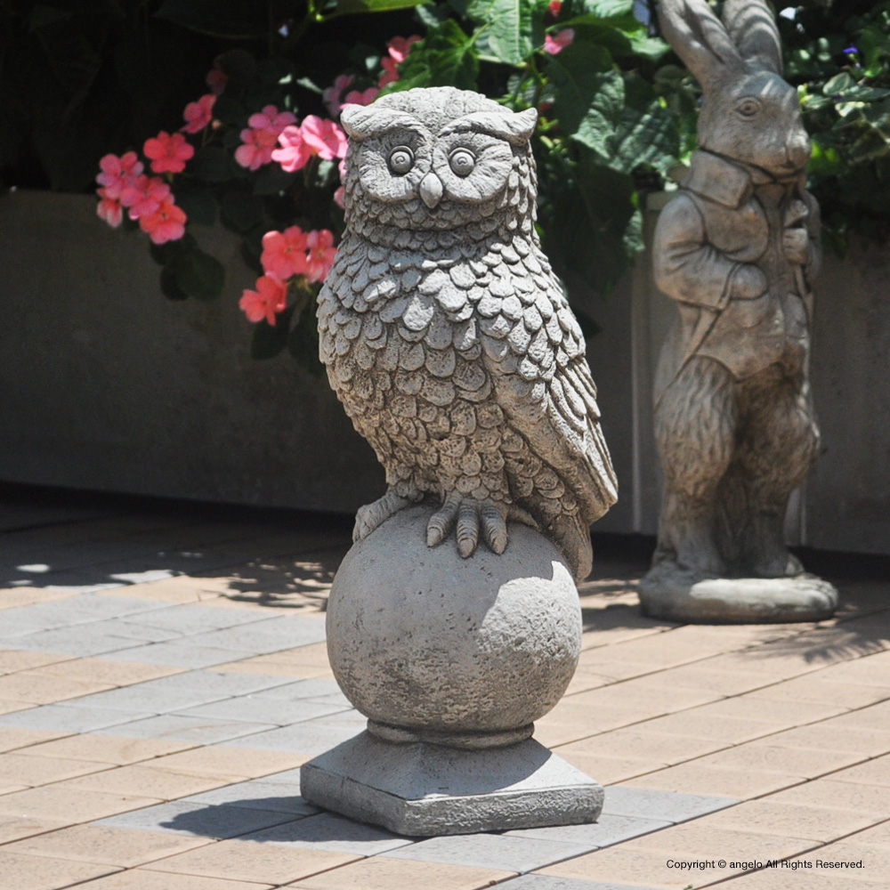送料無料 ストーン製【フクロウ】ふくろうボール【ガーデニング雑貨