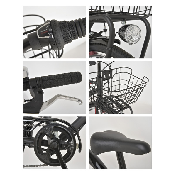 自転車 子供用 ジュニアクロスバイク 24インチ マットブラック 6段変速