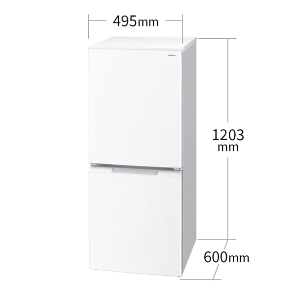 SHARP（シャープ） 冷蔵庫 152L SJ-D15P-W マットホワイト つけかえ