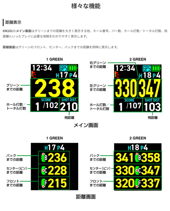 GREENON（グリーンオン） ザ・ゴルフウォッチ GN101 腕時計型 GPS