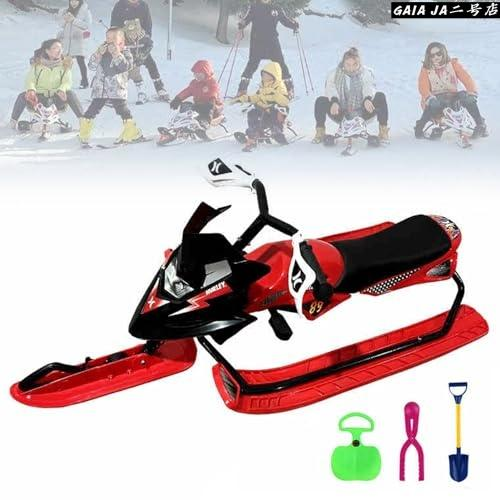 雪そり 子供用 スキー スノーモービル 伸縮リード付き ブレーキ付 衝撃