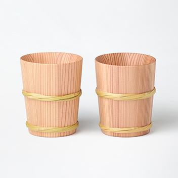 日樽 コップ 2ヶセット タンブラー ビールグラス 国産 日本製 秋田杉桶