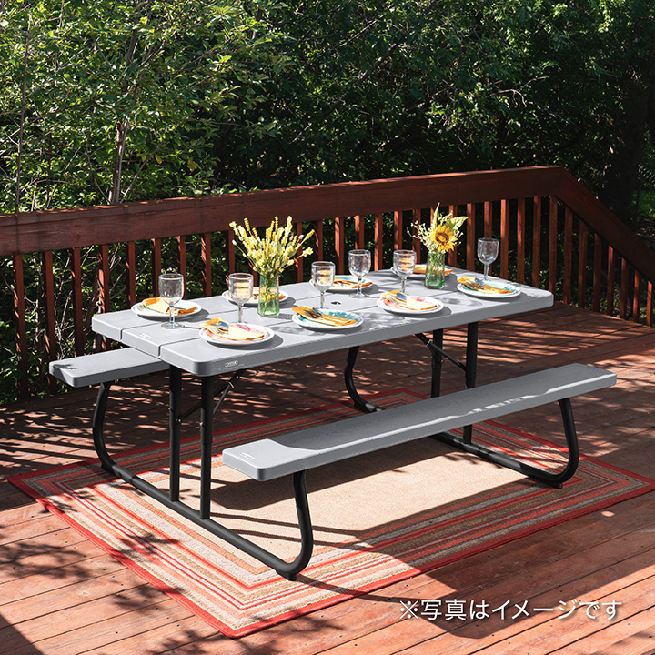 テーブル ベンチ 一体型 机 屋外 家具 タカショー / フォールディング