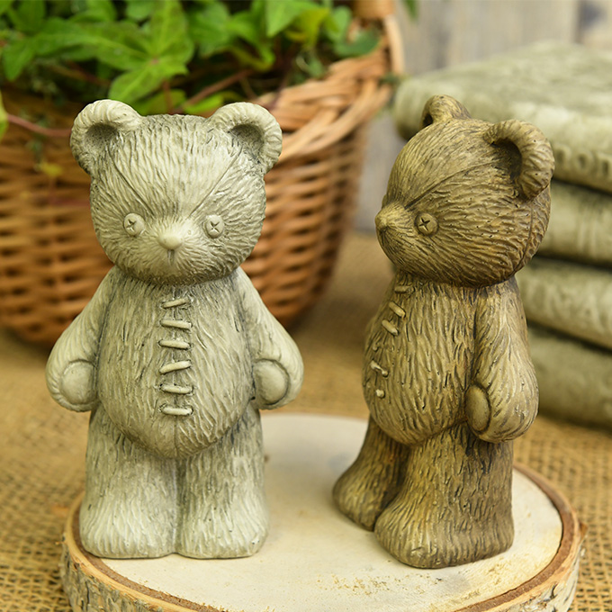 ガーデン雑貨 おしゃれ かわいい オブジェ くまのぬいぐるみ D 立ち姿