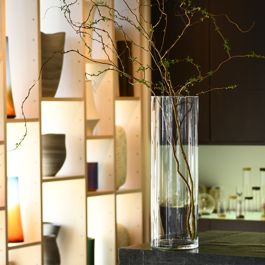 Clay（クレイ） ガラス 花瓶 透明 北欧 大型 シンプル 大きい EURO